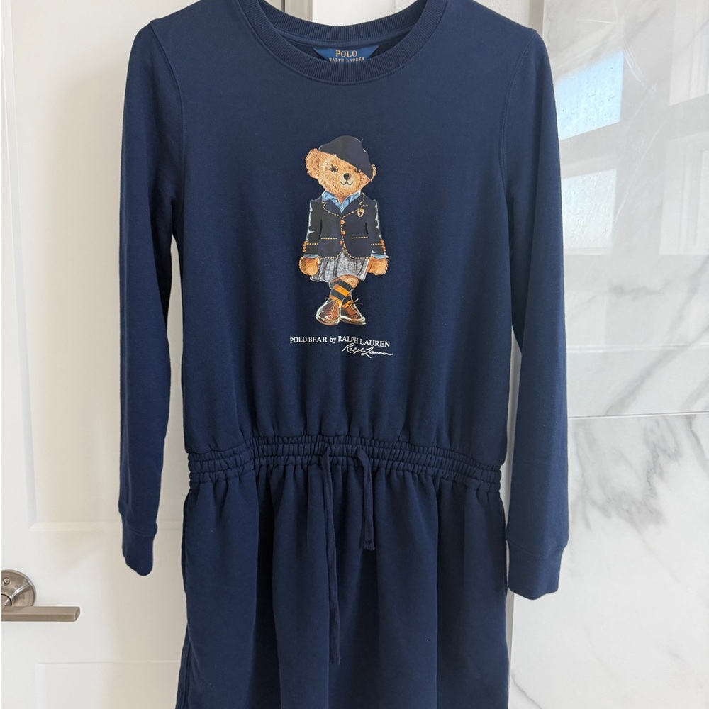 NWT Polo Ralph Lauren Navy Polo Bear Sweatshirt Dress